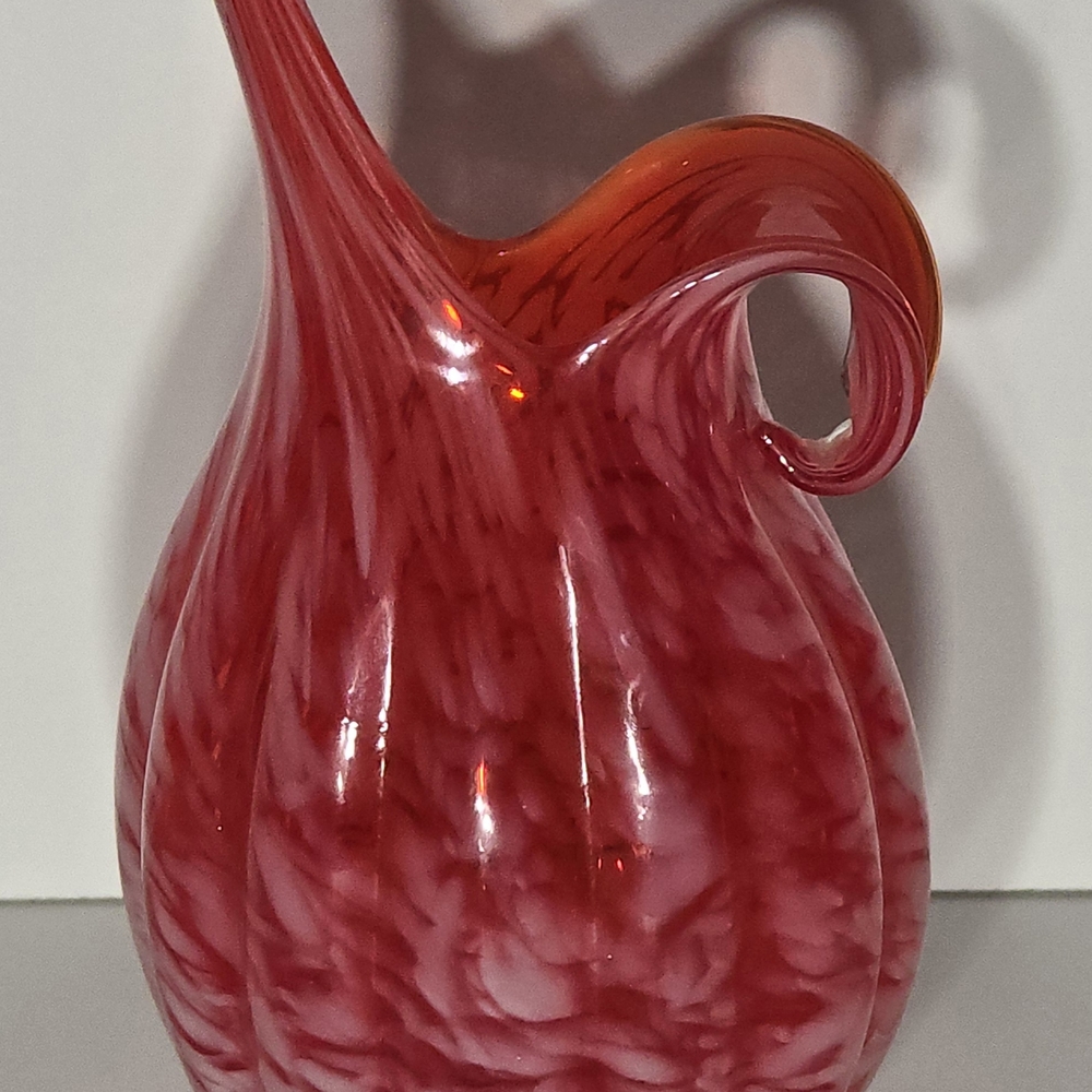 Lefton Red Glass Pitcher - Picture 2 of 13